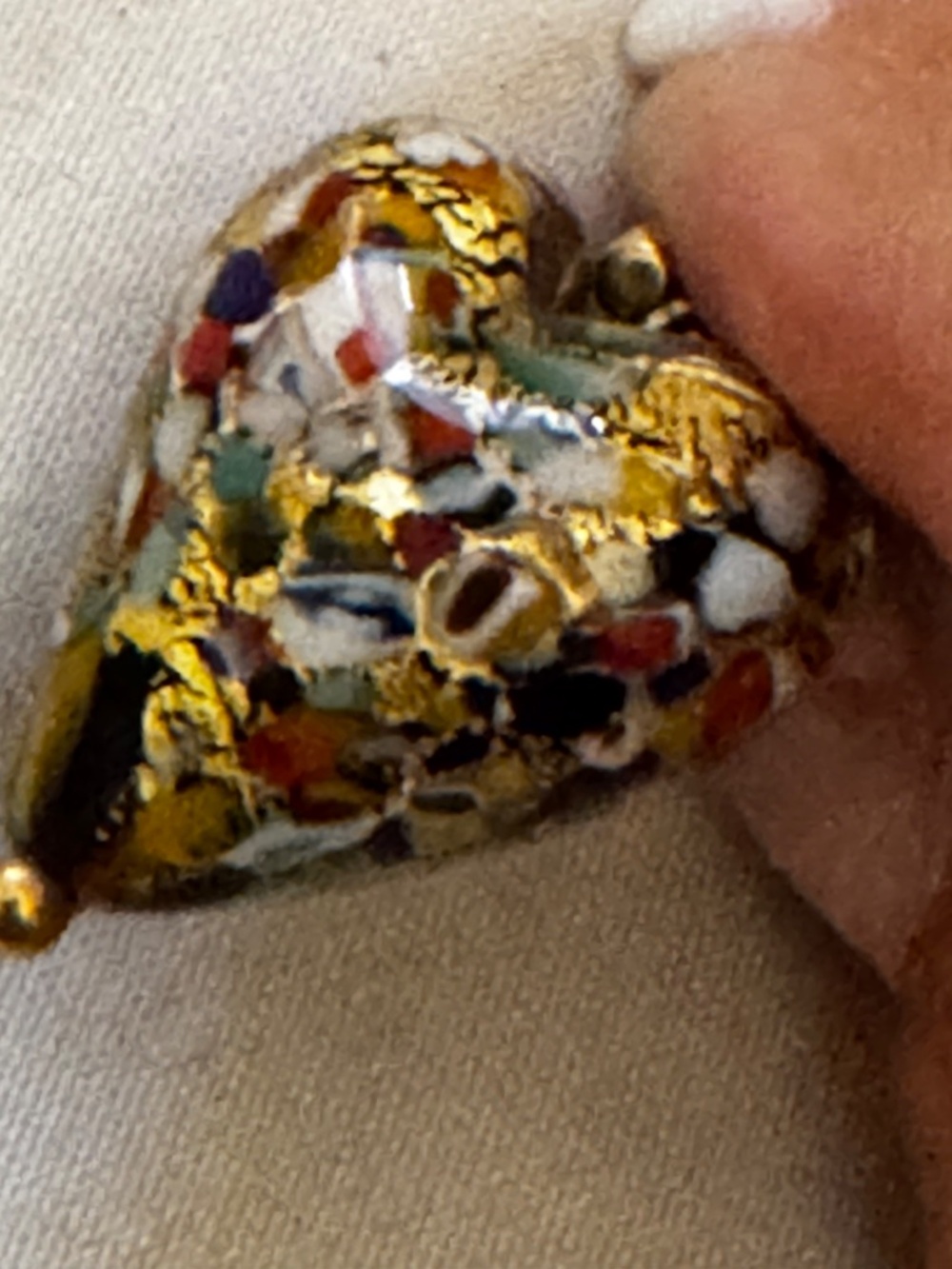 Murano Glass Heart Earings Gold Wires - Picture 11 of 11